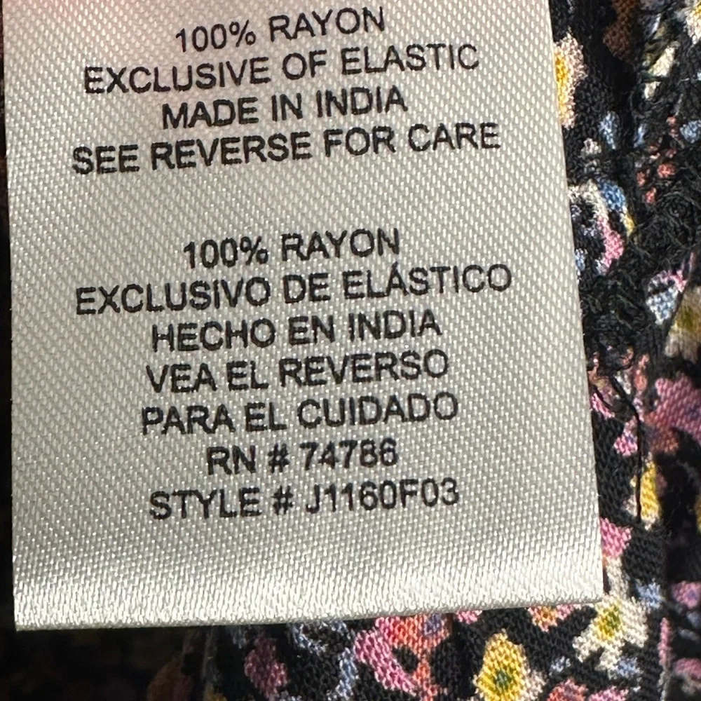 EUC• Patrons of Peace•Size Med• Floral Print• Tiered Ruffle Skirt•Smock Waist - Picture 7 of 8